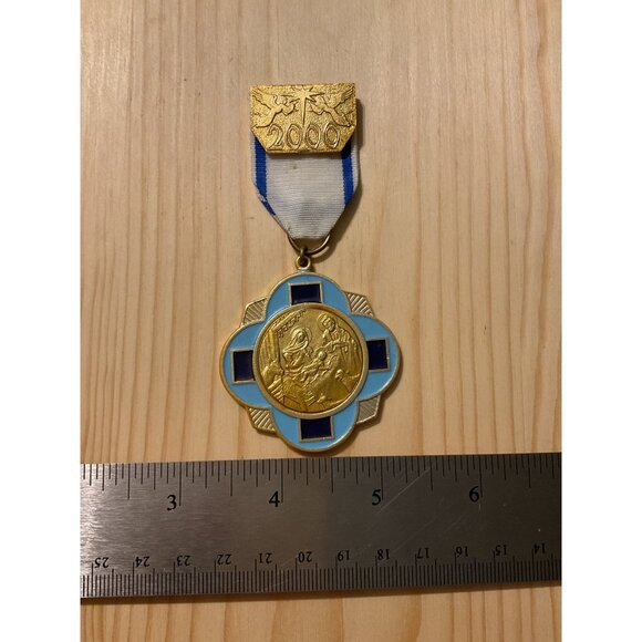 2000 Ukrainian Commemorative Medal With Blue & White Ribbon - Picture 3 of 4